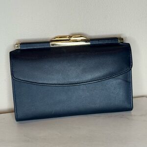 🔥Genuine Leather Navy Blue Wallet/ Coin Bag Clutch🔥